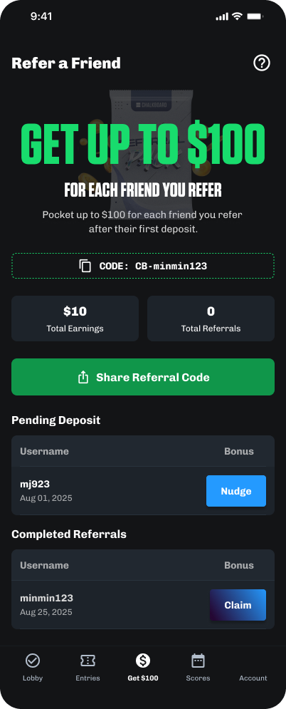 V2 · pack triggered at friend's first deposit
