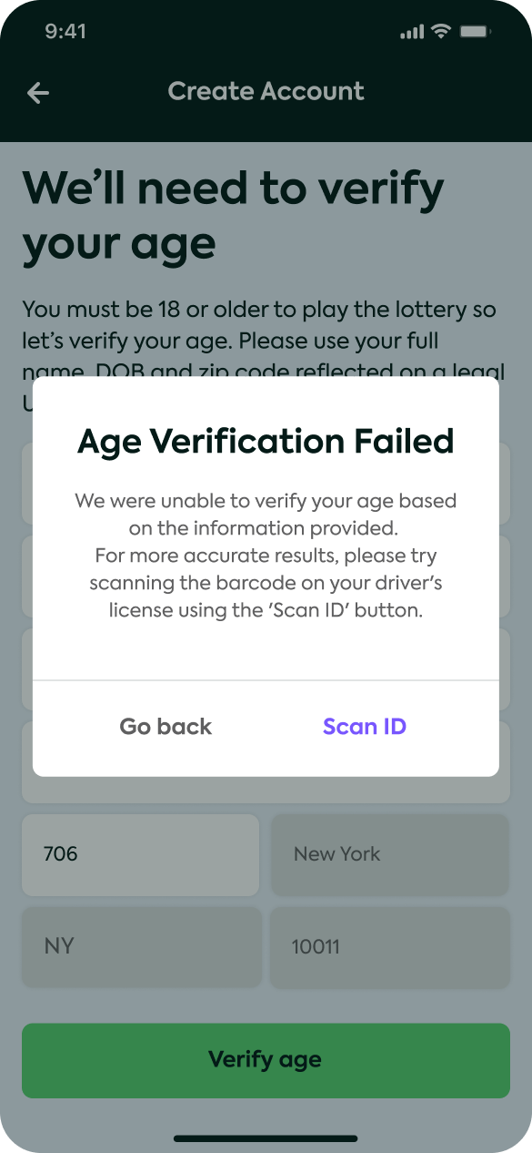 ID scan walkthrough · Screen 2