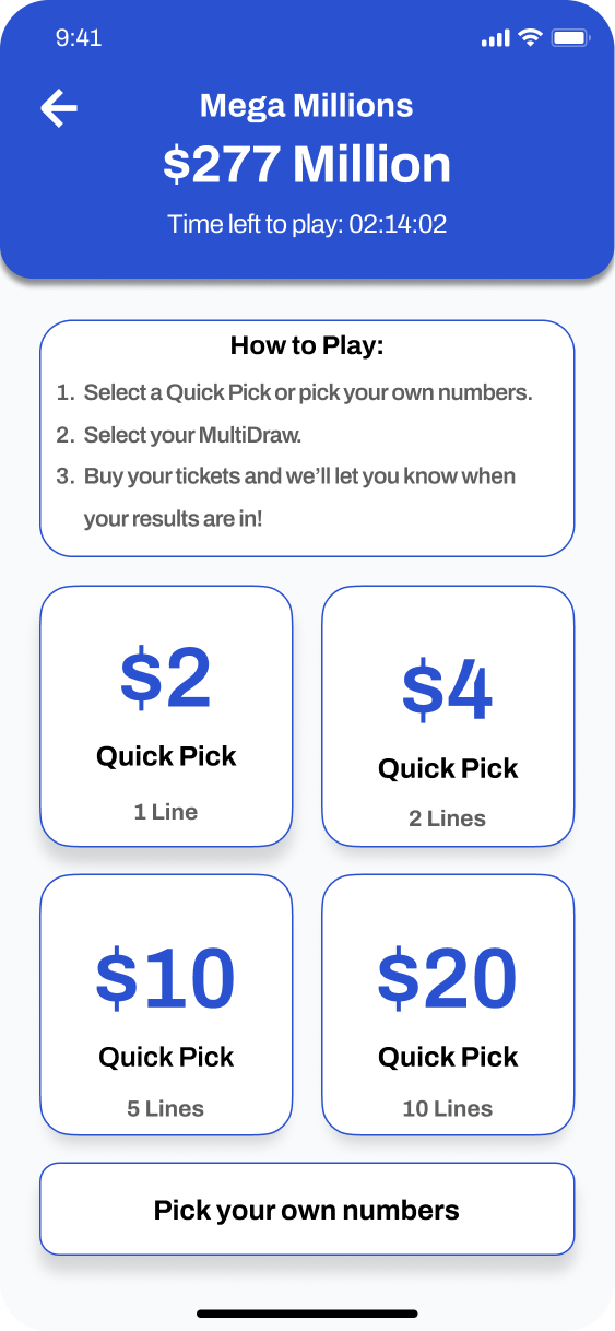 V1 single-ticket flow · no multi-draw option