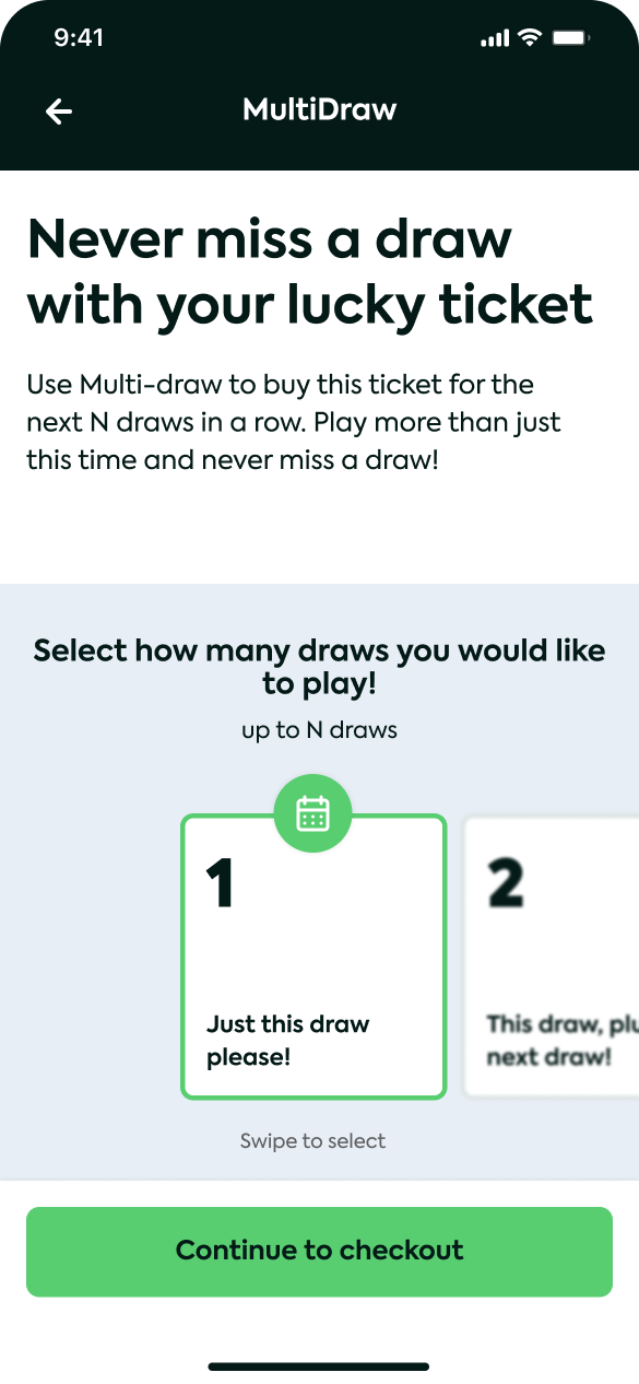 V3 Play for the week · toggle enabled with multi-draw flow